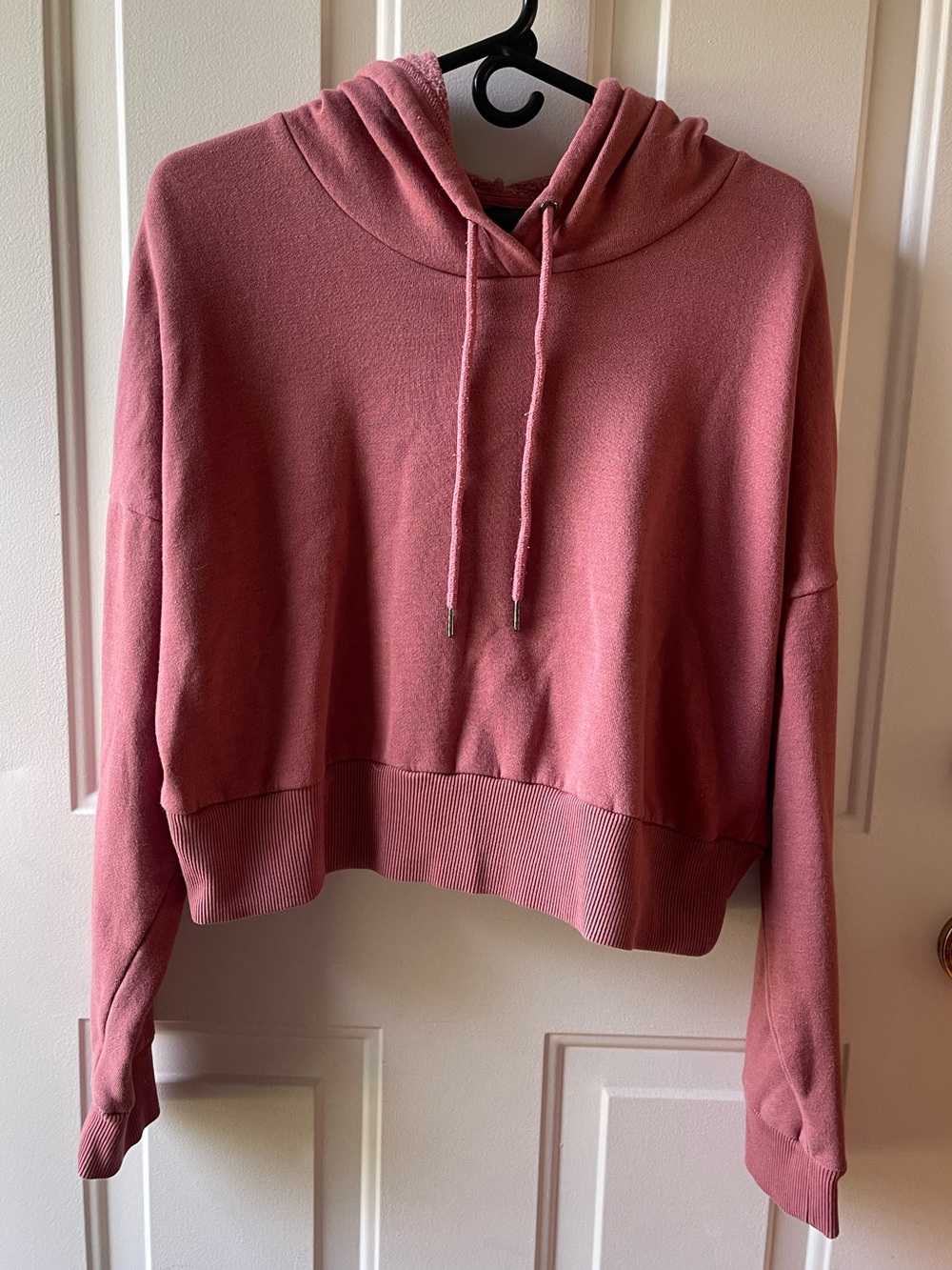 90 Degree By Reflex Dusty Rose Cropped Hoodie